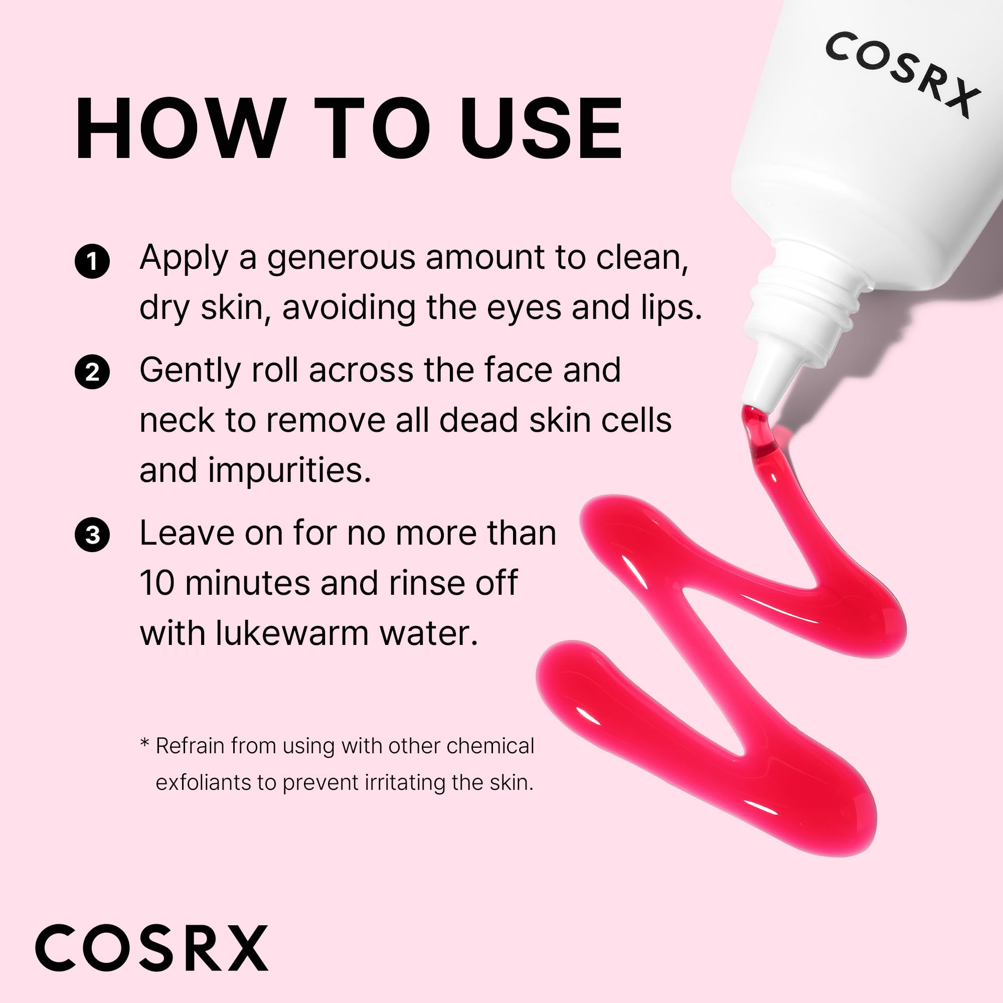 COSRX AHA BHA PHA LHA 35% Peel on counter suggests weekly exfoliation for clearer pores