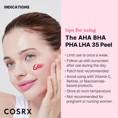 COSRX AHA BHA PHA LHA 35% Peel texture closeup highlights gel-based exfoliation for dull skin