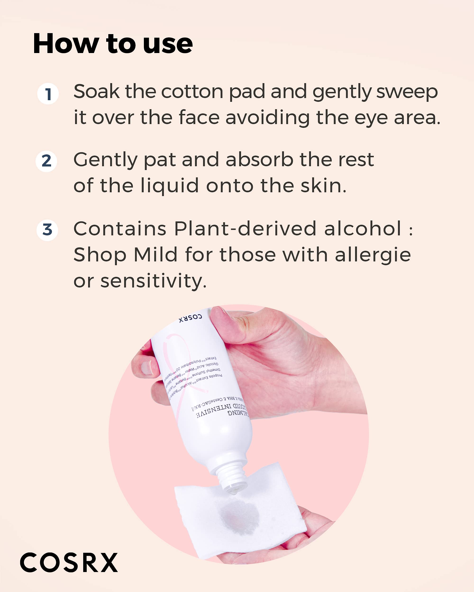 COSRX Acne Calming Liquid 125ml packaging signals cruelty-free and paraben-free