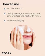 COSRX Calming Foam Cleanser with Centella Asiatica shown for faster healing.