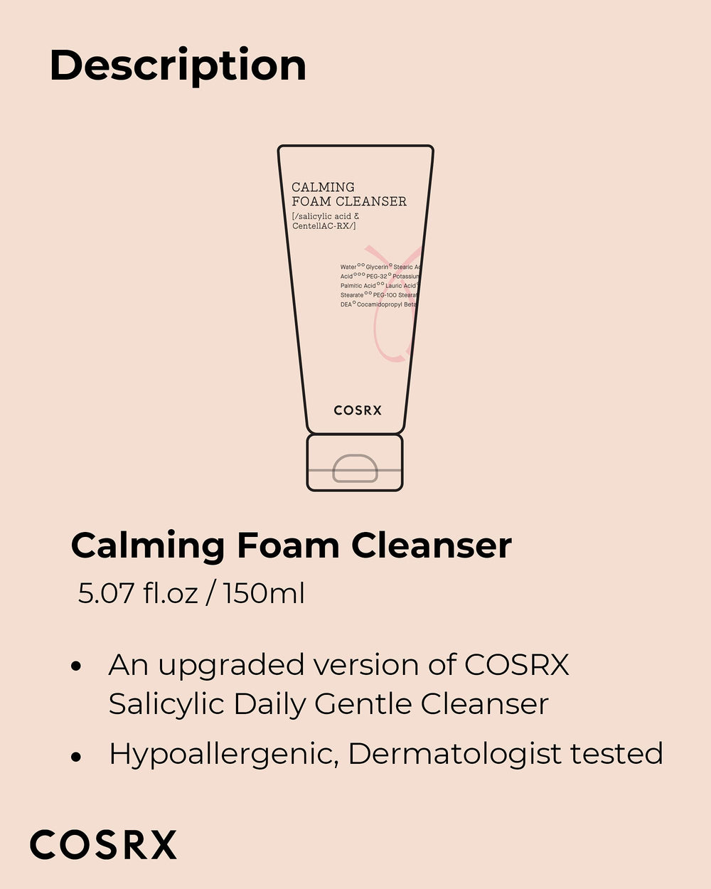 COSRX product image demonstrating velvety foam texture on skin for soothing cleanse.