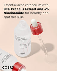 COSRX AC Collection serum dropper closeup showing precise application