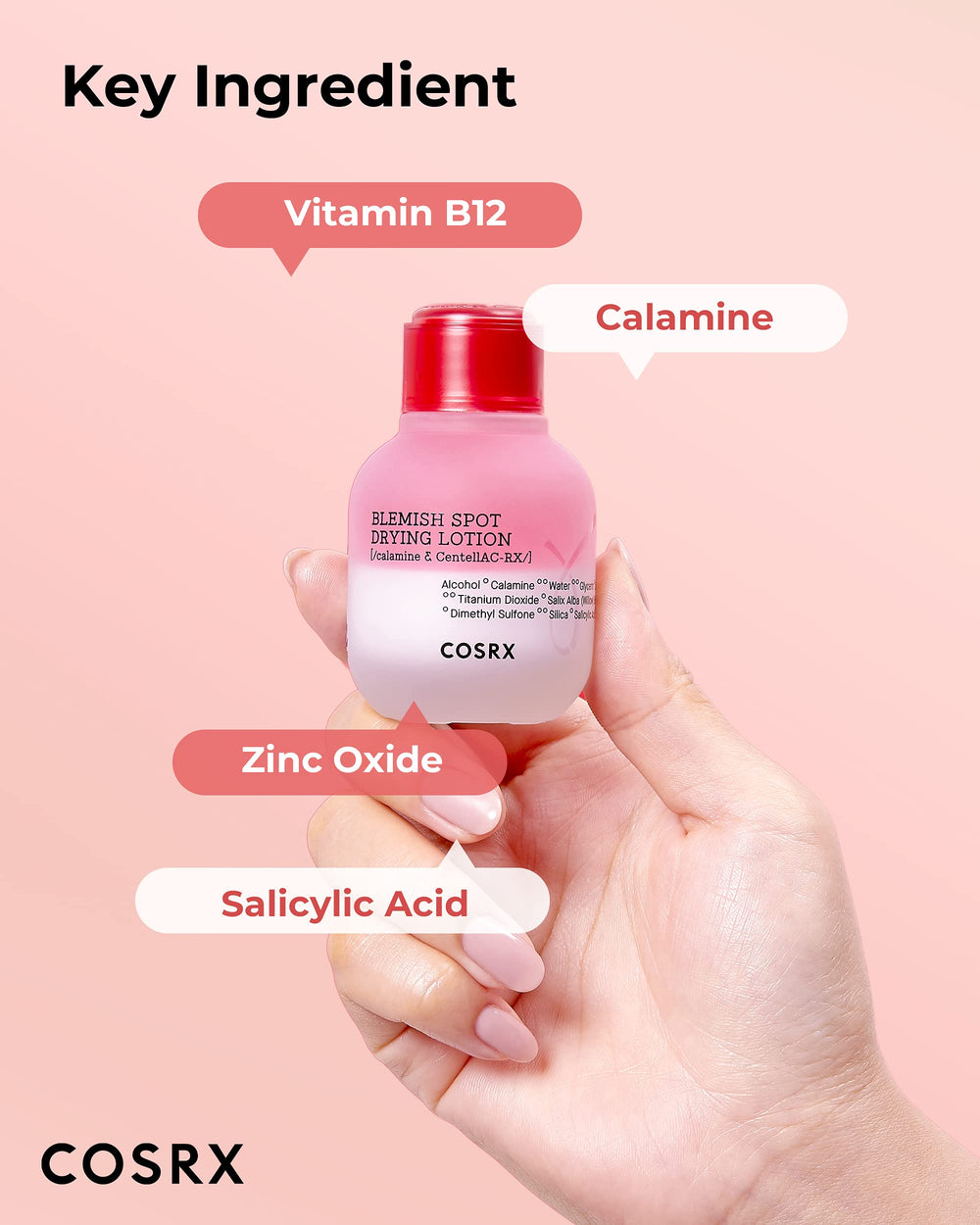 COSRX closeup shows clear, calm skin after spot treatment.