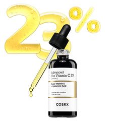 COSRX Advanced Pure Vitamin C serum bottle close-up showing brightening glow boost