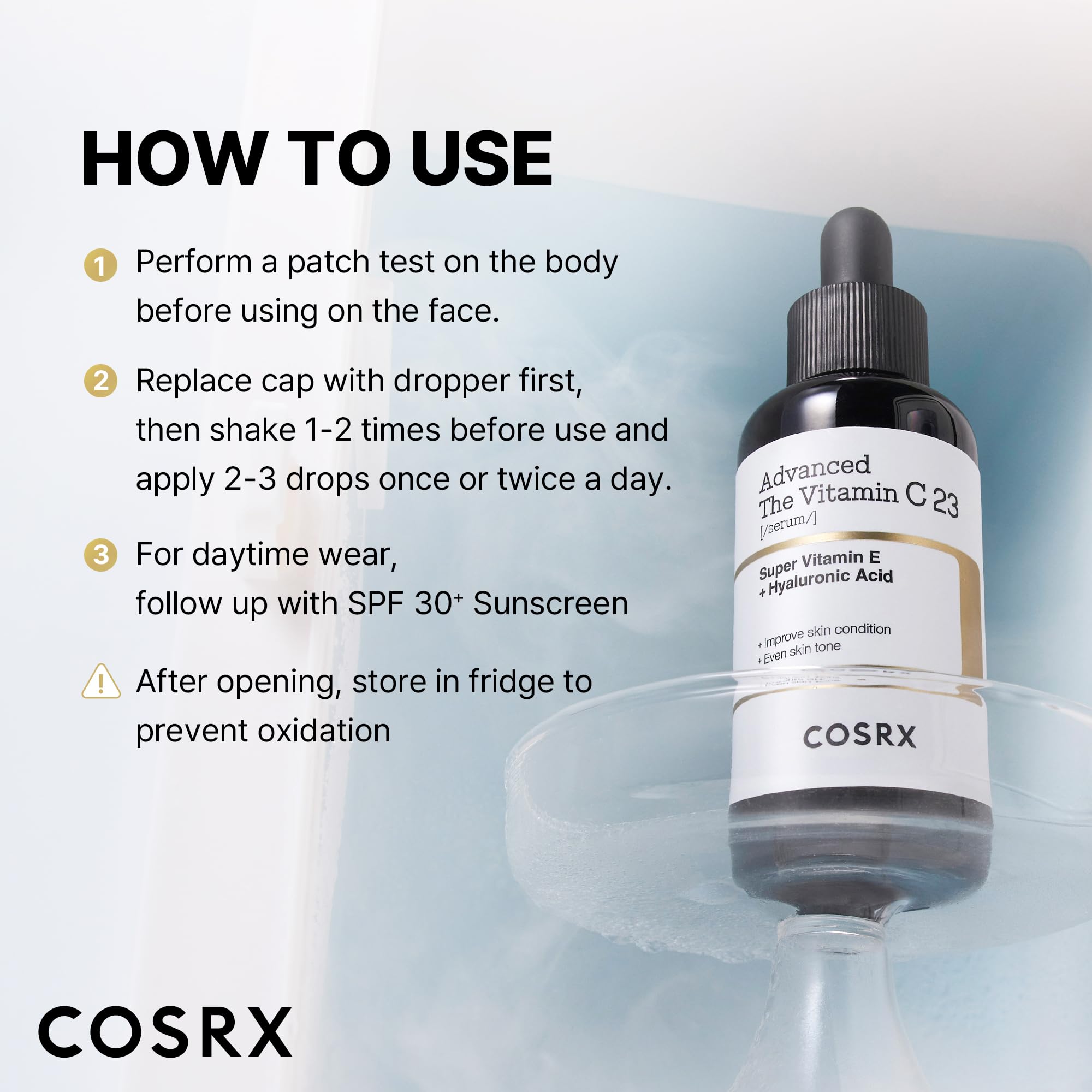 COSRX branding and glow emphasis suggests radiant skin potential with regular use