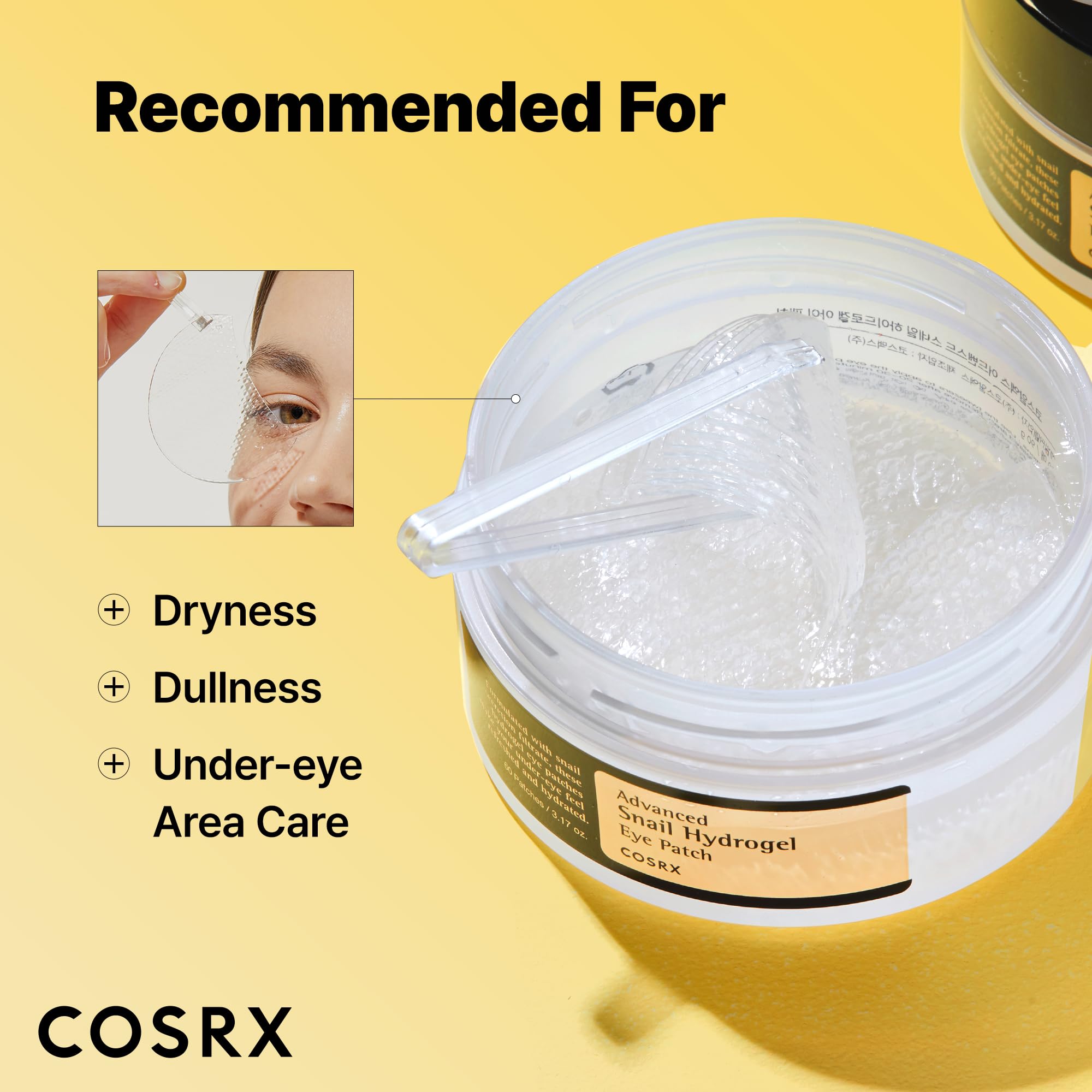COSRX Advanced Snail Hydrogel Eye Patch niacinamide highlight for brightening hydration