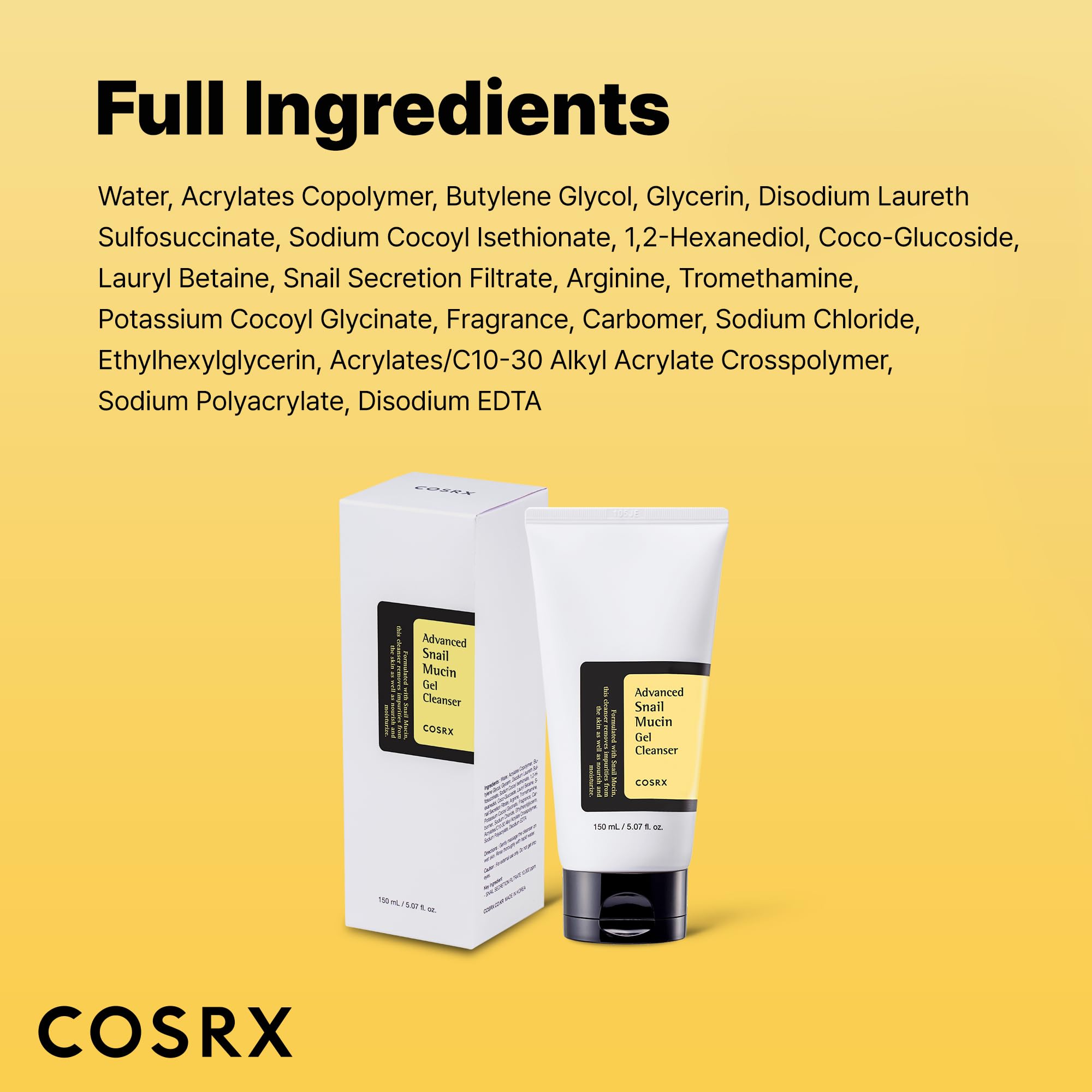 COSRX Advanced Snail Mucin Gel Cleanser stock-ready gift image appeals to stocking stuffers.