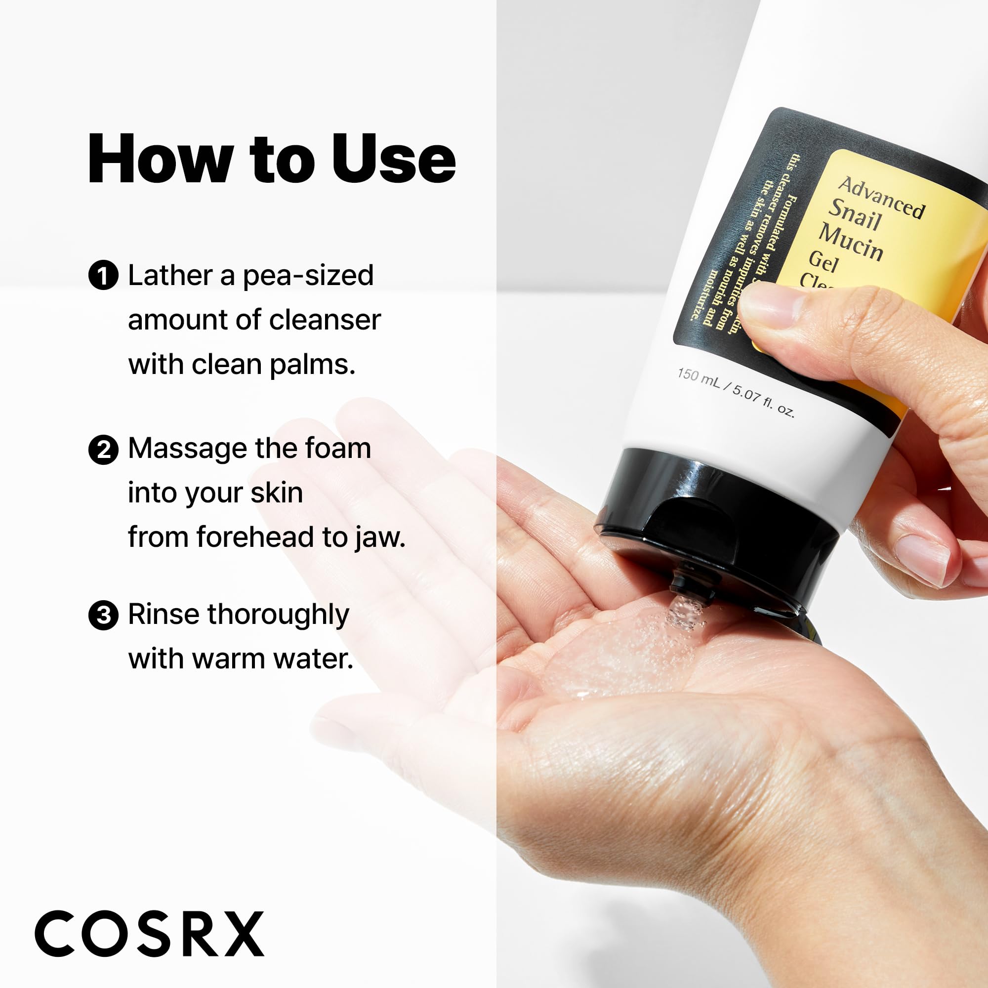 COSRX Advanced Snail Mucin Gel Cleanser minimalist pack on shelf signals easy gifting.