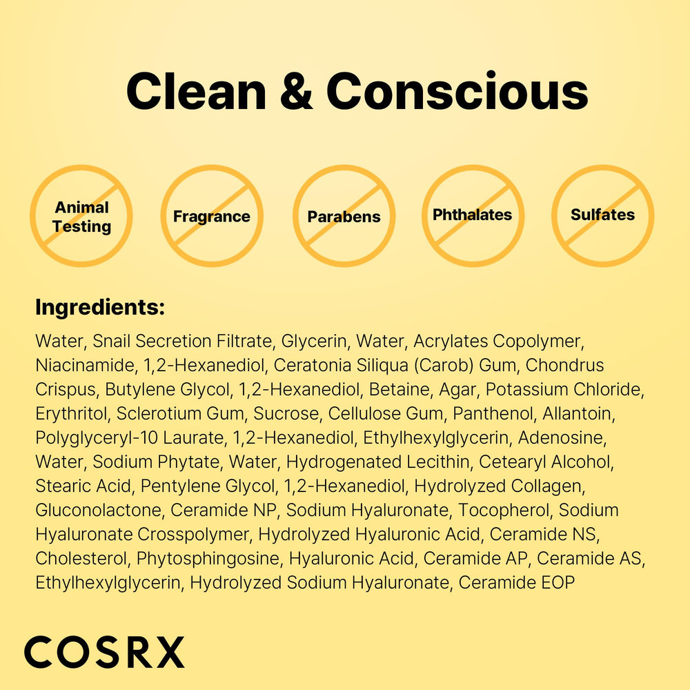 CosRX Advanced Snail Mucin Glass Glow Hydrogel Mask beside skincare routine conveys travel-ready care.