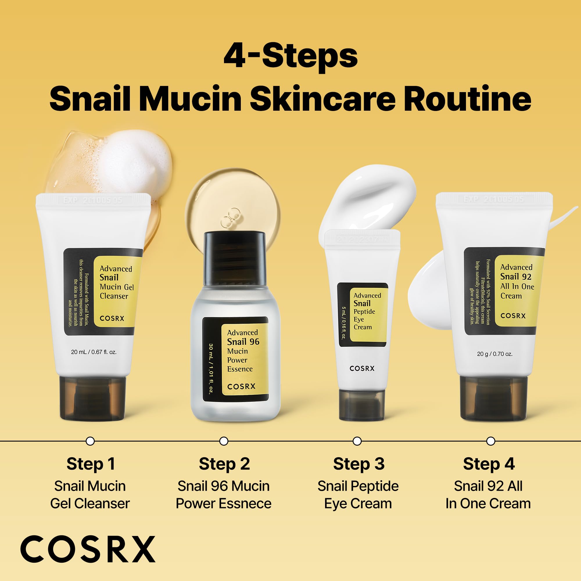 COSRX Advanced Snail Peptide Eye Cream tube targets dark circles and fine lines.