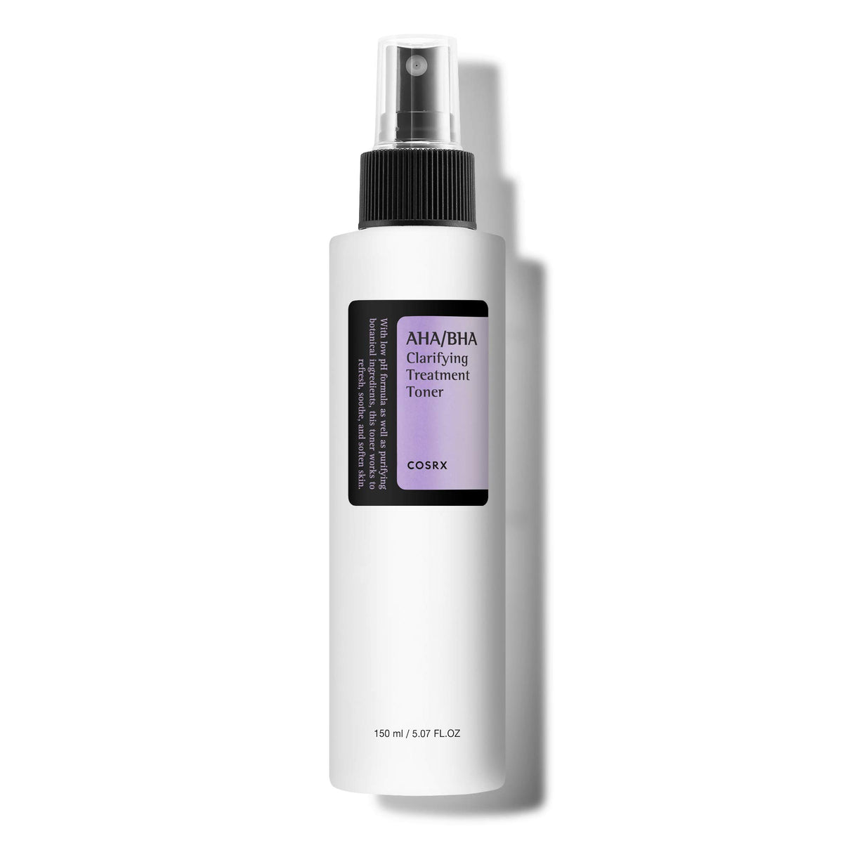 COSRX AHA/BHA Treatment Toner bottle on a clean surface for refreshed skin