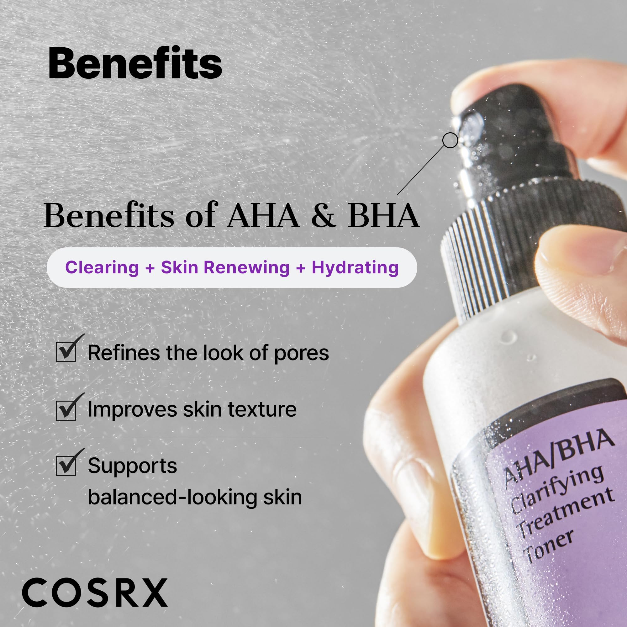 COSRX AHA/BHA Treatment Toner applied with cotton pad for a toner mask