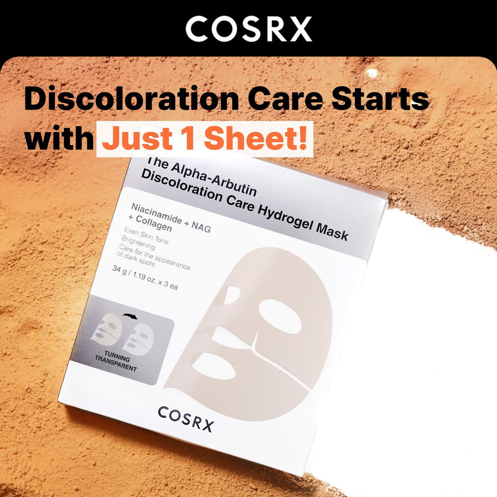 COSRX alpha-arbutin discoloration hydrogel mask turning transparent during wear