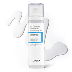 COSRX Barrier Cream Face Mist bottle close-up showing hydrating milky spray for all skin types