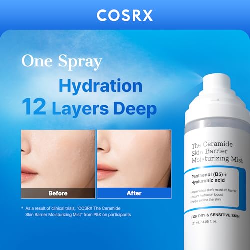 COSRX Barrier Cream Face Mist mist spray in hand for quick hydration