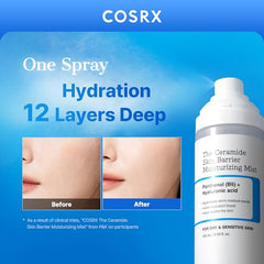COSRX Barrier Cream Face Mist mist spray in hand for quick hydration
