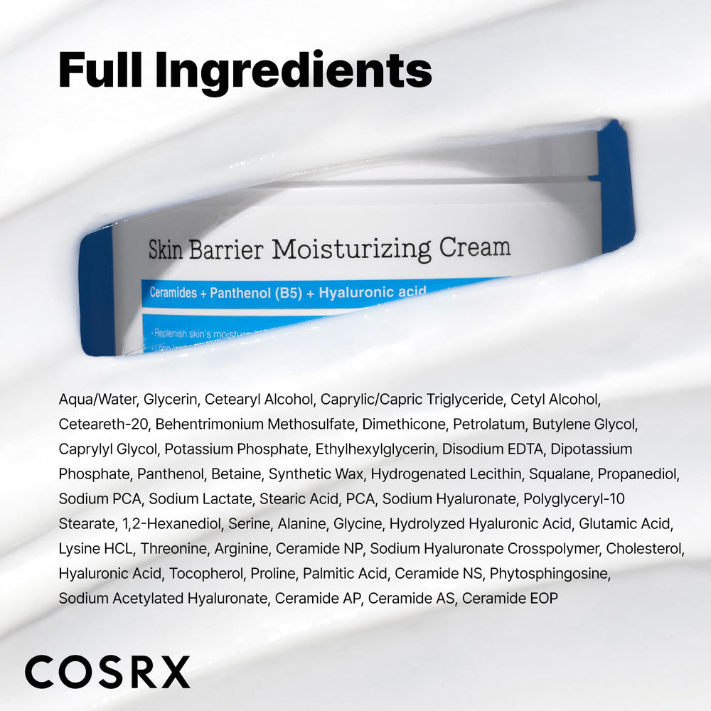 COSRX Barrier Moisturizing Cream 15.2oz packaging for long-lasting use