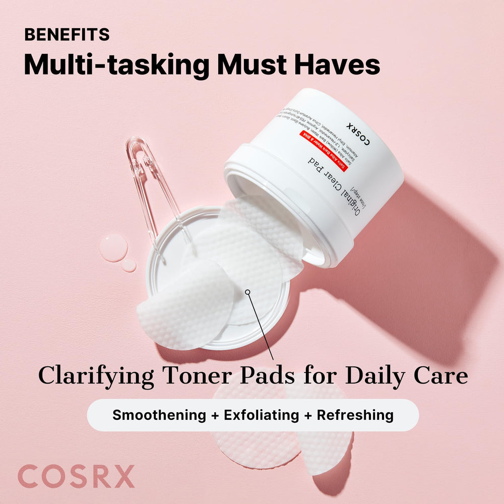 COSRX BHA Toner Pads bottle with tweezer emphasizing hygienic maintenance.