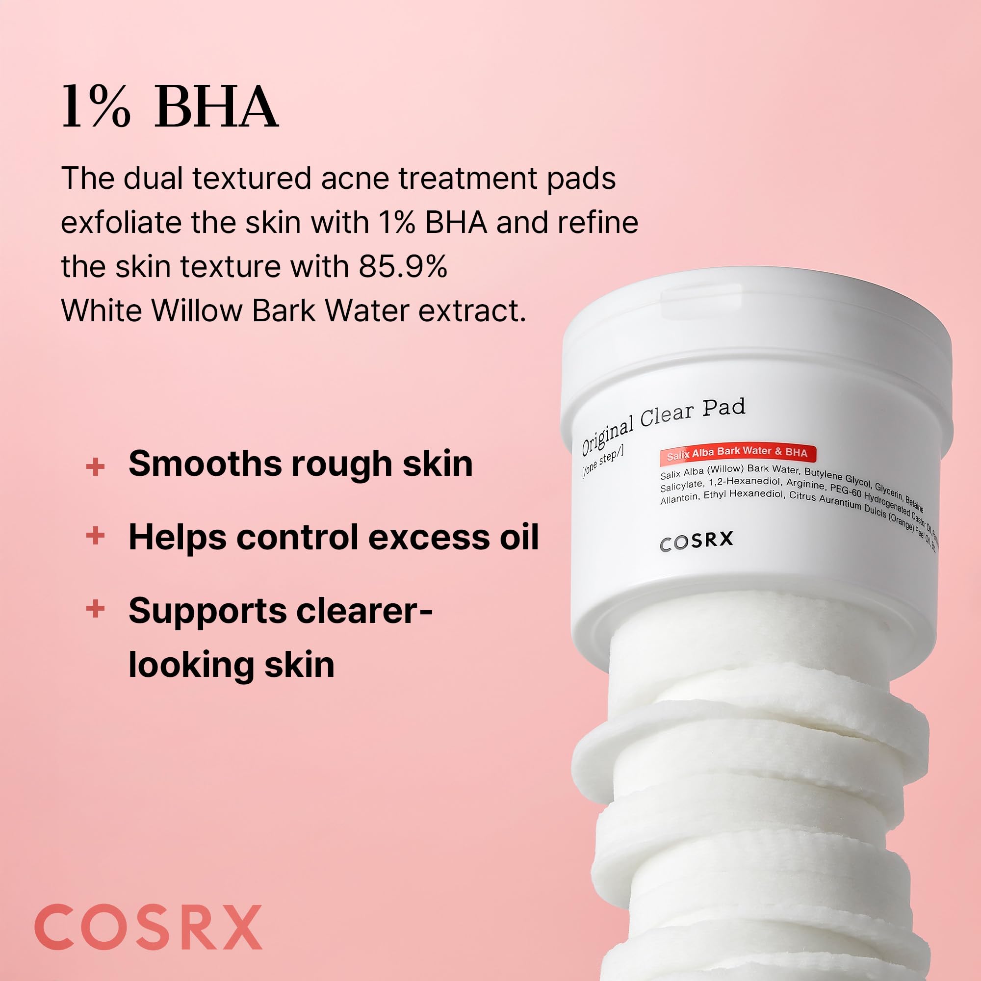 COSRX BHA Toner Pads daily routine scene suggesting gentle exfoliation and sebum control.
