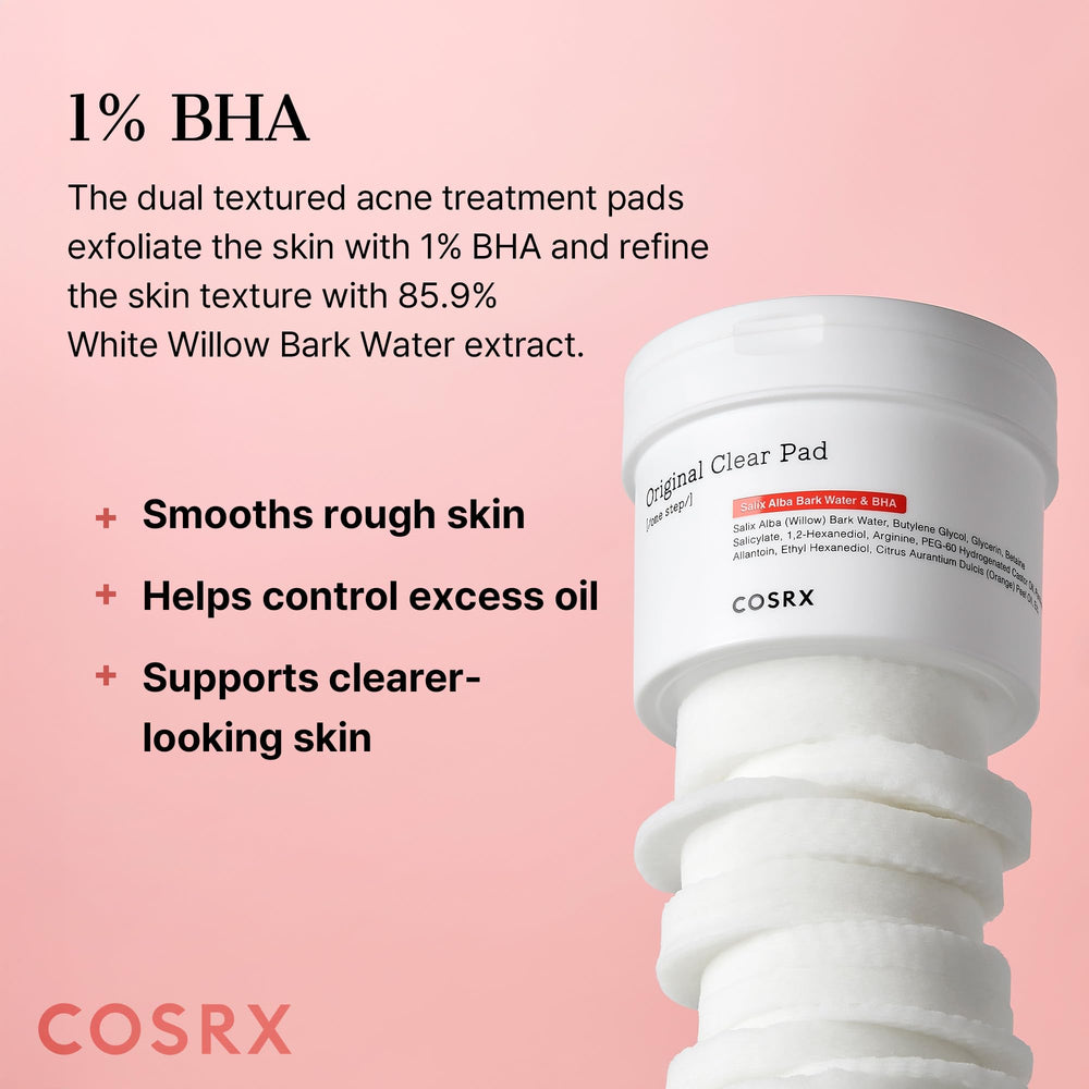 COSRX BHA Toner Pads daily routine scene suggesting gentle exfoliation and sebum control.