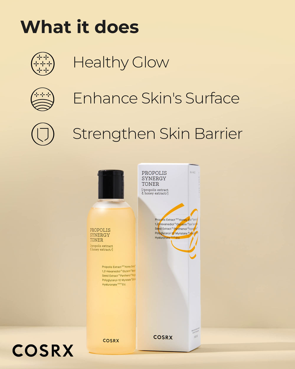 COSRX Full Fit Propolis Synergy Toner application demonstrates gentle skin prep before serums.