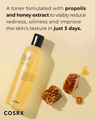 COSRX Full Fit Propolis Synergy Toner golden hue indicating gentle hydration