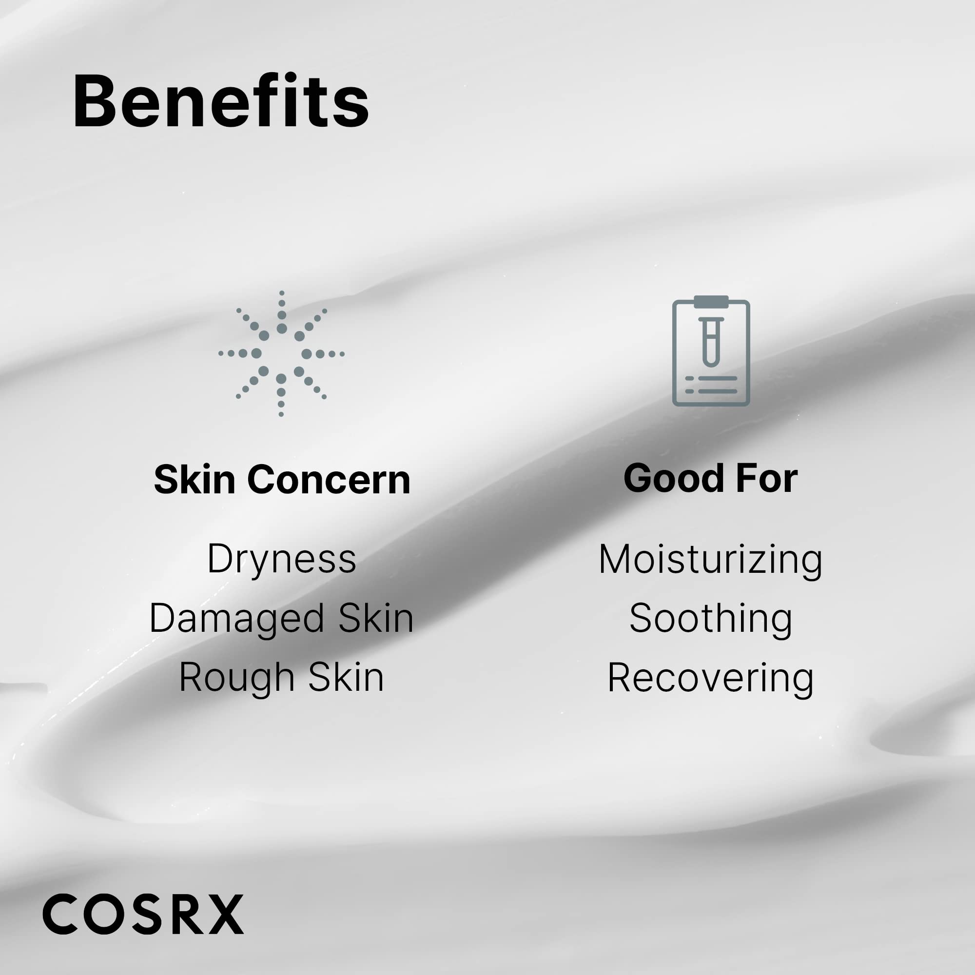 COSRX Hyaluronic Acid Moisturizer application on dry skin highlights lasting hydration.
