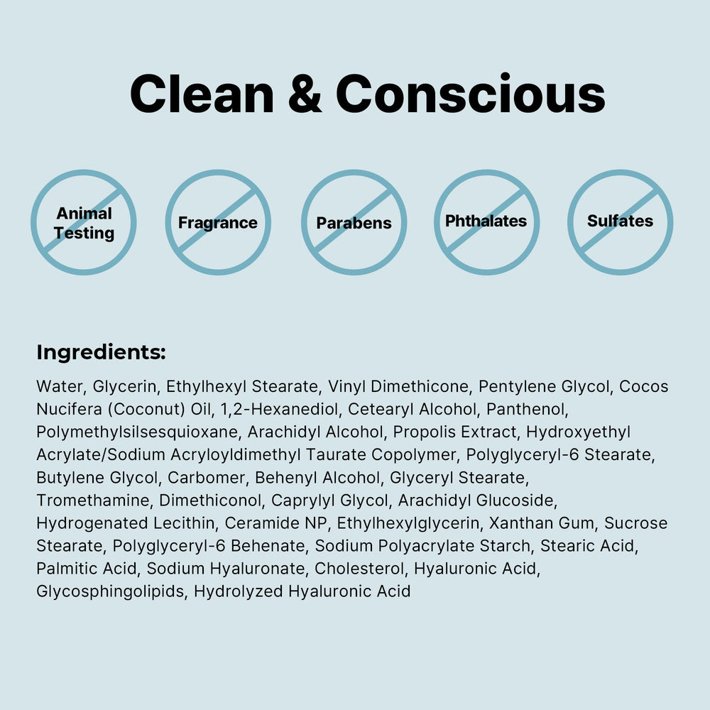 COSRX Hyaluronic Acid Moisturizer ingredient label closeup reveals clear, skin-friendly components.