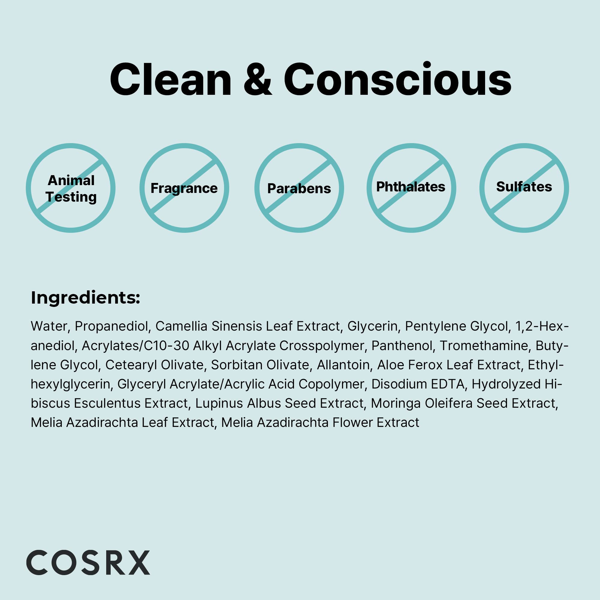 COSRX Hydrium Green Tea Aqua with aloe and camellia imagery for calming routine