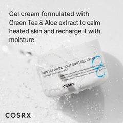 COSRX Hydrium Green Tea Aqua gel texture spreads on skin for quick absorption