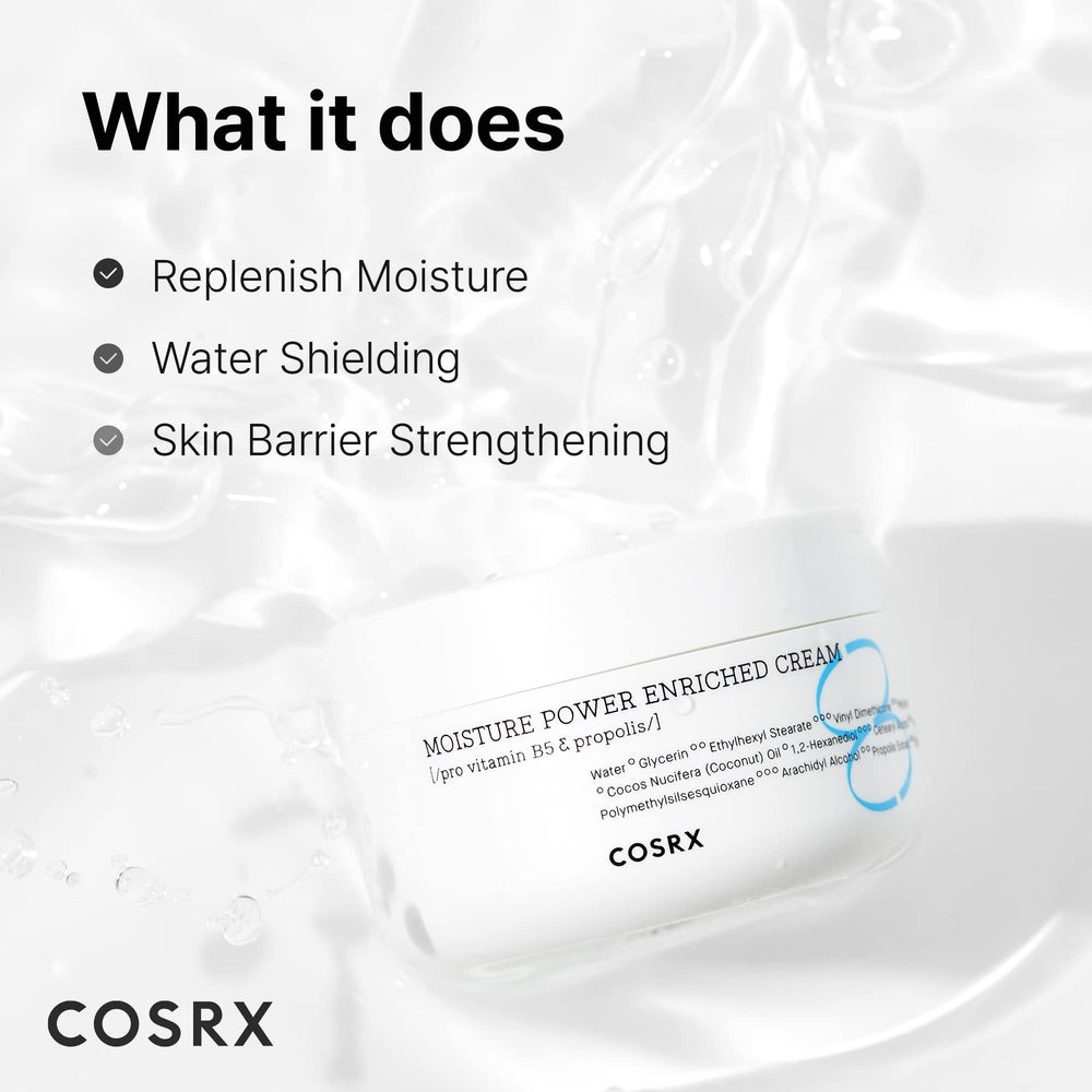 COSRX Hyaluronic Acid Moisturizer silky-velvet-texture closeup shows smooth, hydrated-looking skin.