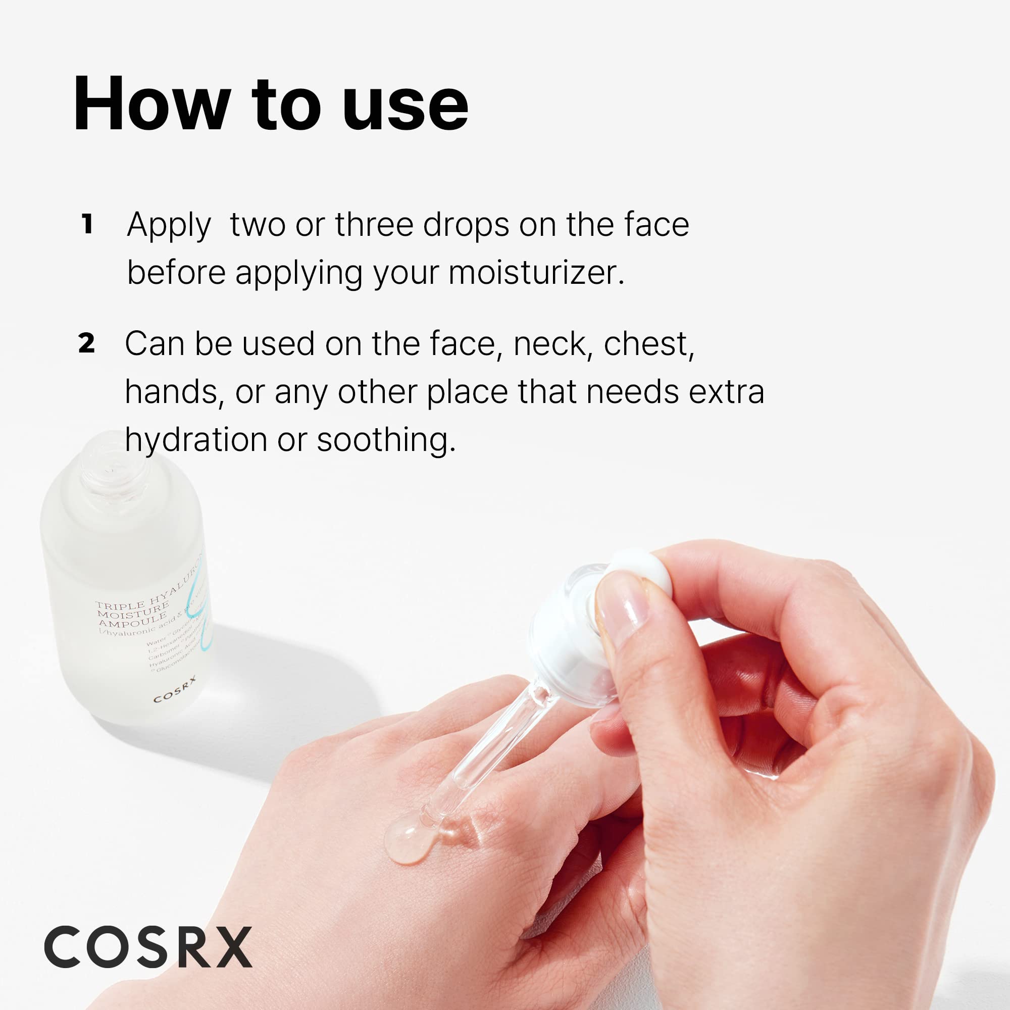 COSRX Hydrium routine setup image suggests easy integration into daily regimen