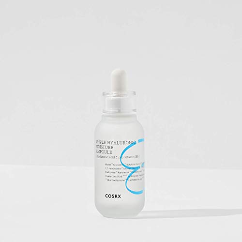 COSRX Hydrium ampoule texture close-up shows fast-absorbing refreshing serum