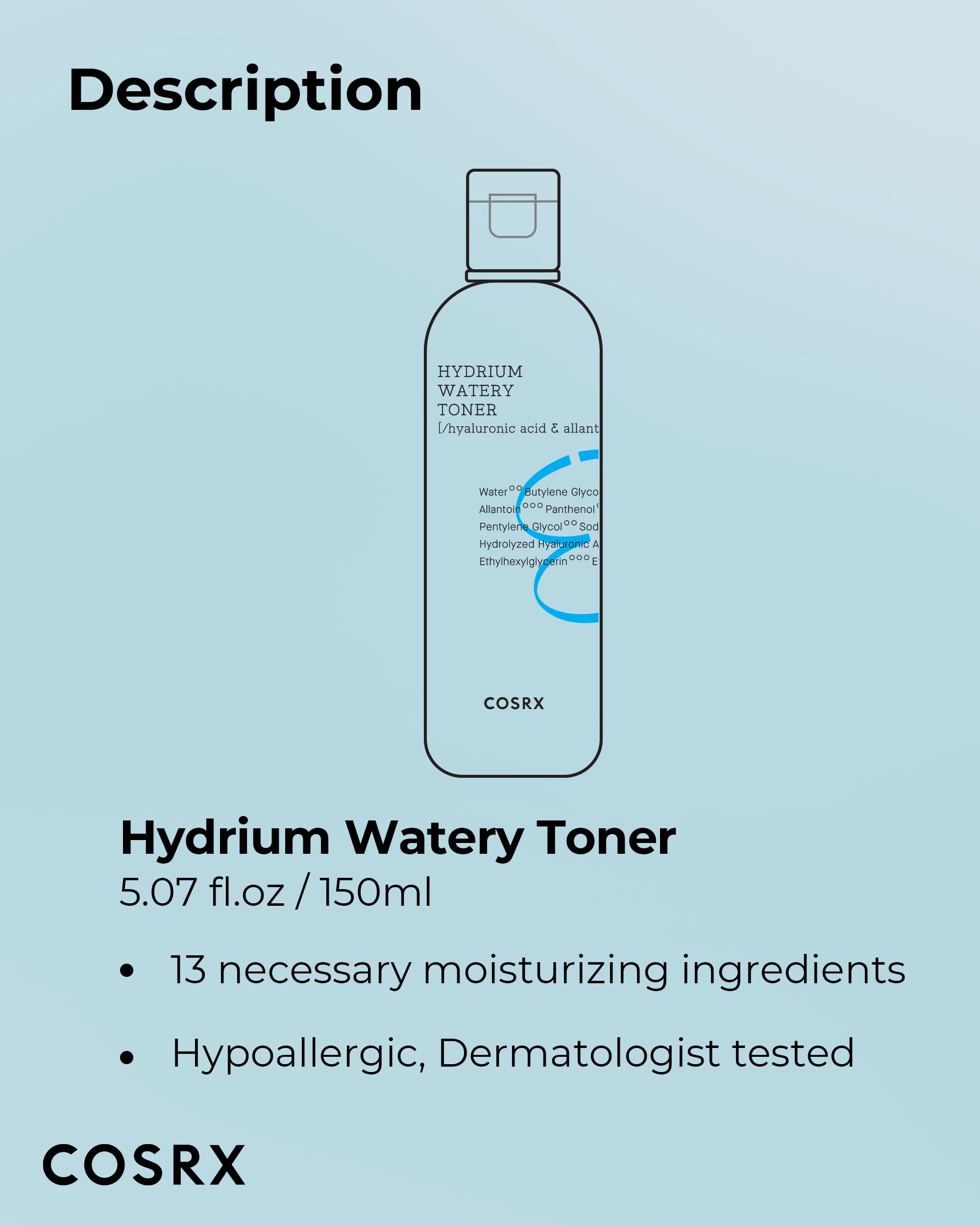 COSRX Hydrium Toner routine shot for morning and night hydration.