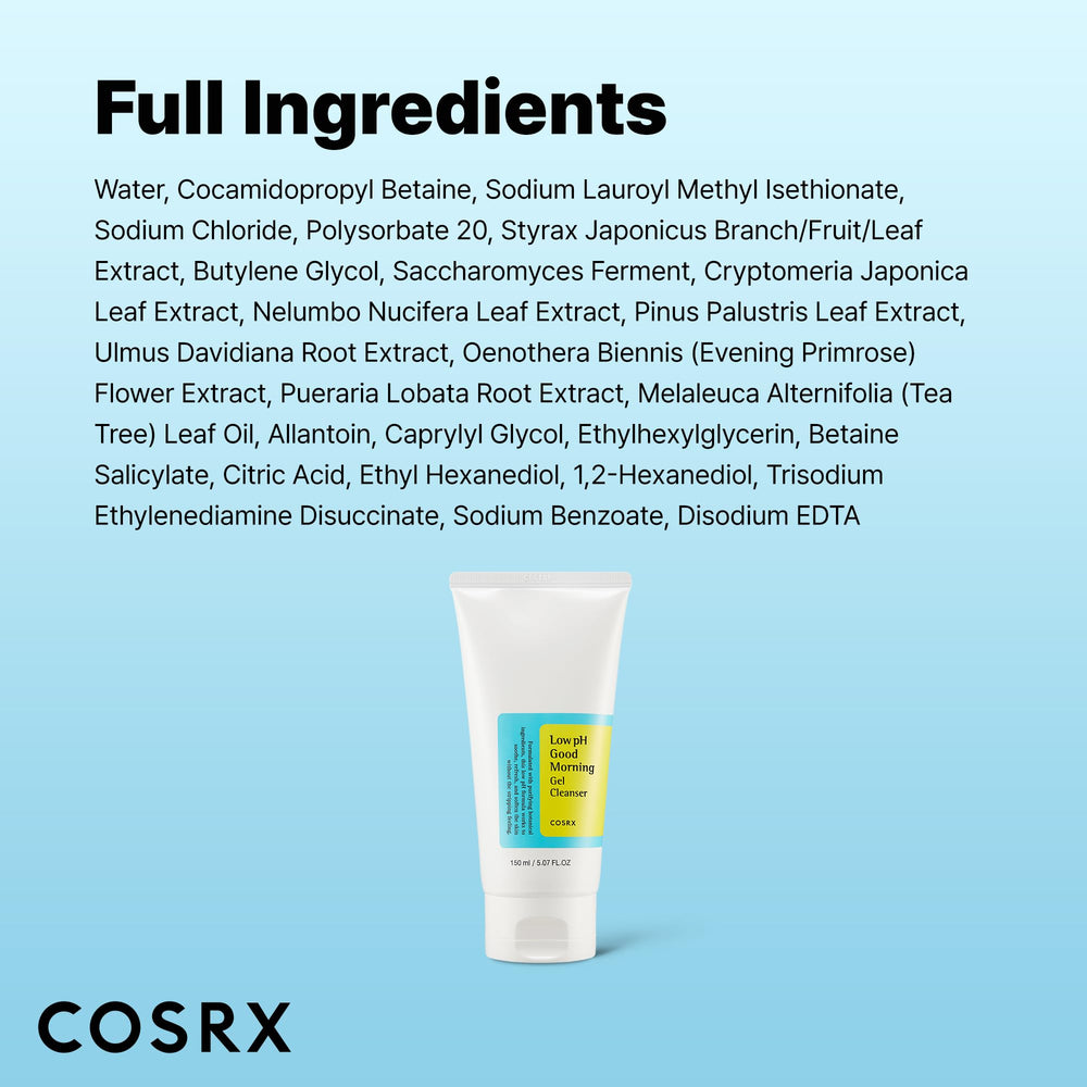 COSRX hypoallergenic label closeup, highlighting skin-friendly, fragrance-free care.