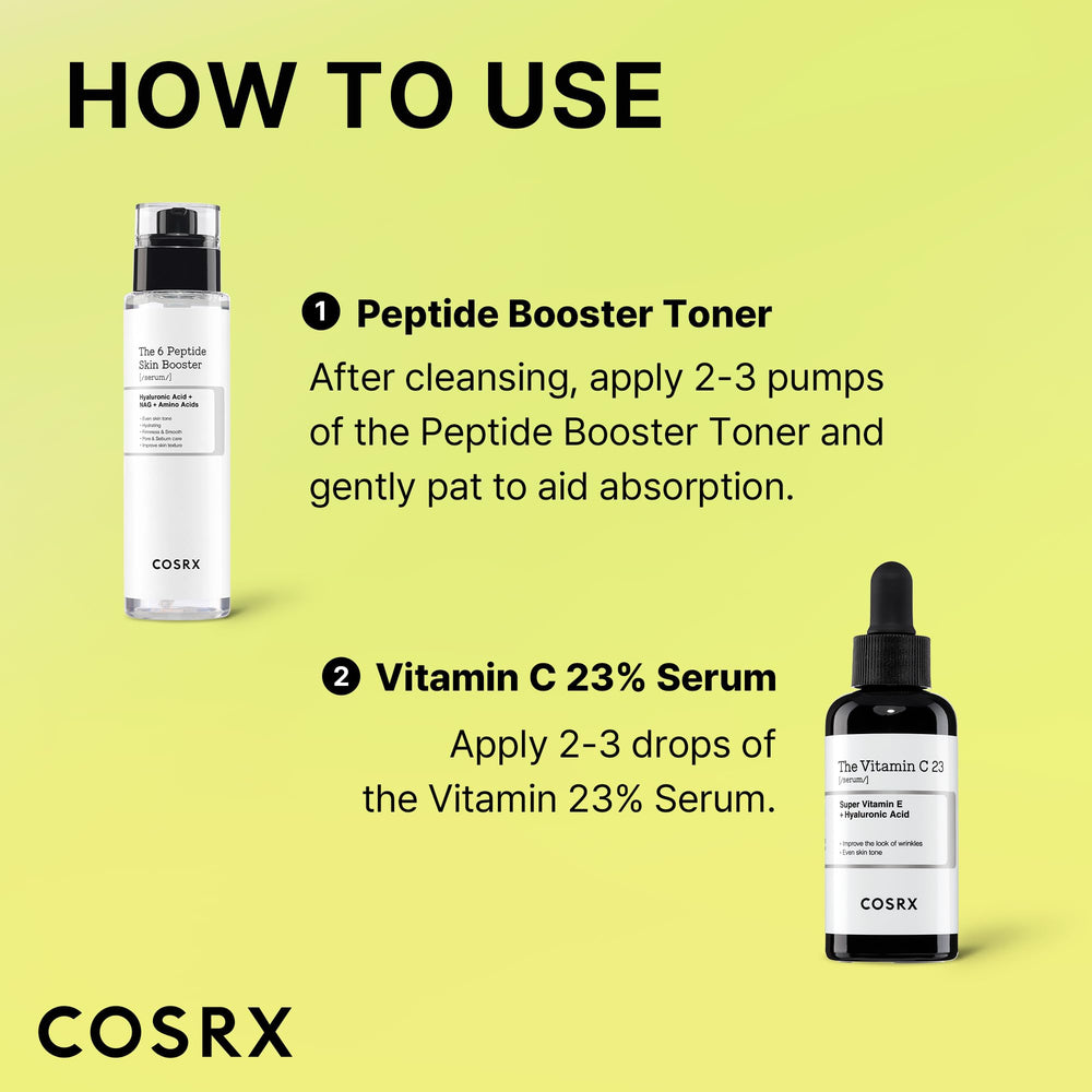 COSRX kit flatlay captures minimal packaging and versatile use in routines.