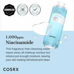 COSRX Low pH Micellar Water on cotton pad for easy makeup removal
