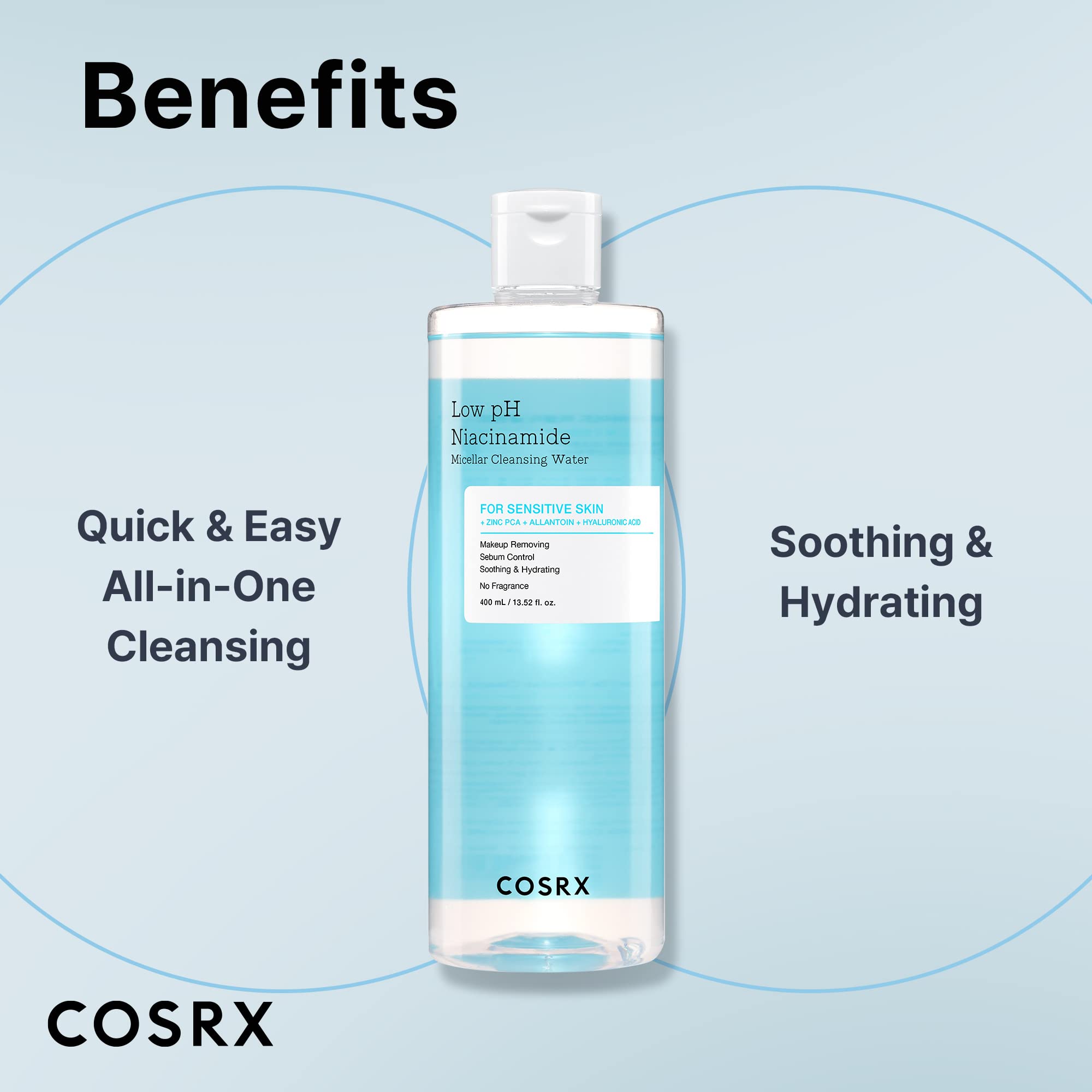Fragrance-free COSRX cleanser in bottle, suitable for sensitive skin