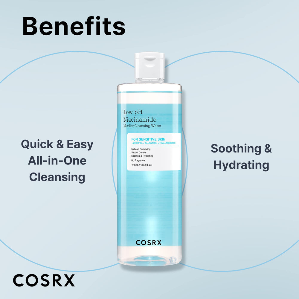Fragrance-free COSRX cleanser in bottle, suitable for sensitive skin