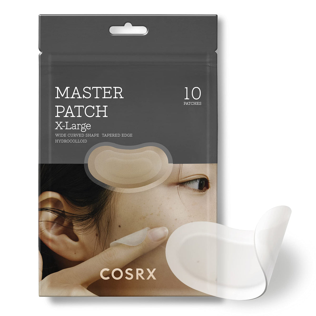 COSRX Master Patch Intensive oval-shape on skin for curved-surface coverage