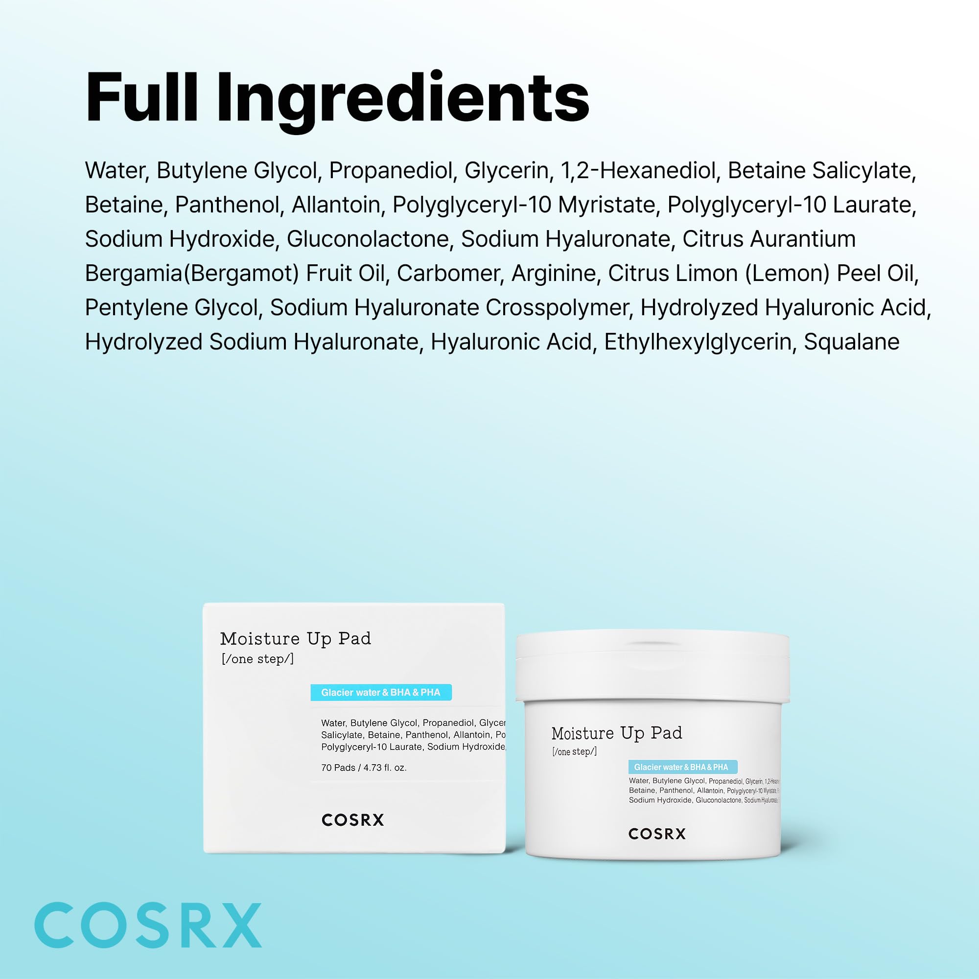 COSRX Moisture Up Pads nourish and prepare skin after cleansing.