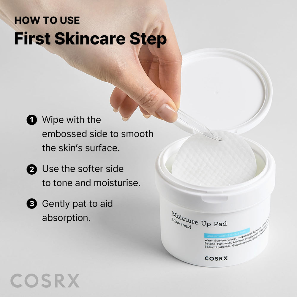 COSRX Moisture Up Pads in a morning routine for skin prep.