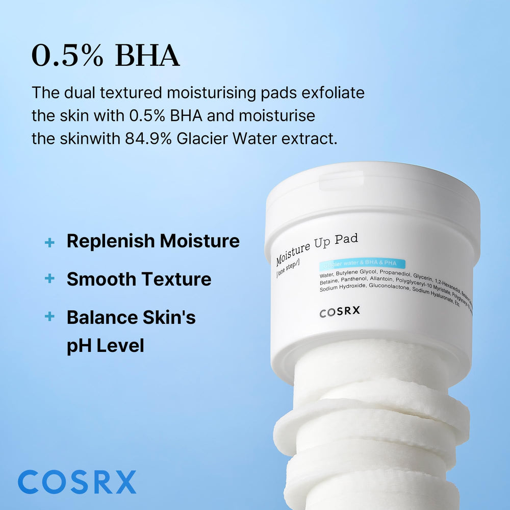 COSRX Moisture Up Pads soft side to tone and moisturize.