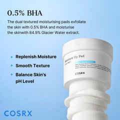 COSRX Moisture Up Pads soft side to tone and moisturize.