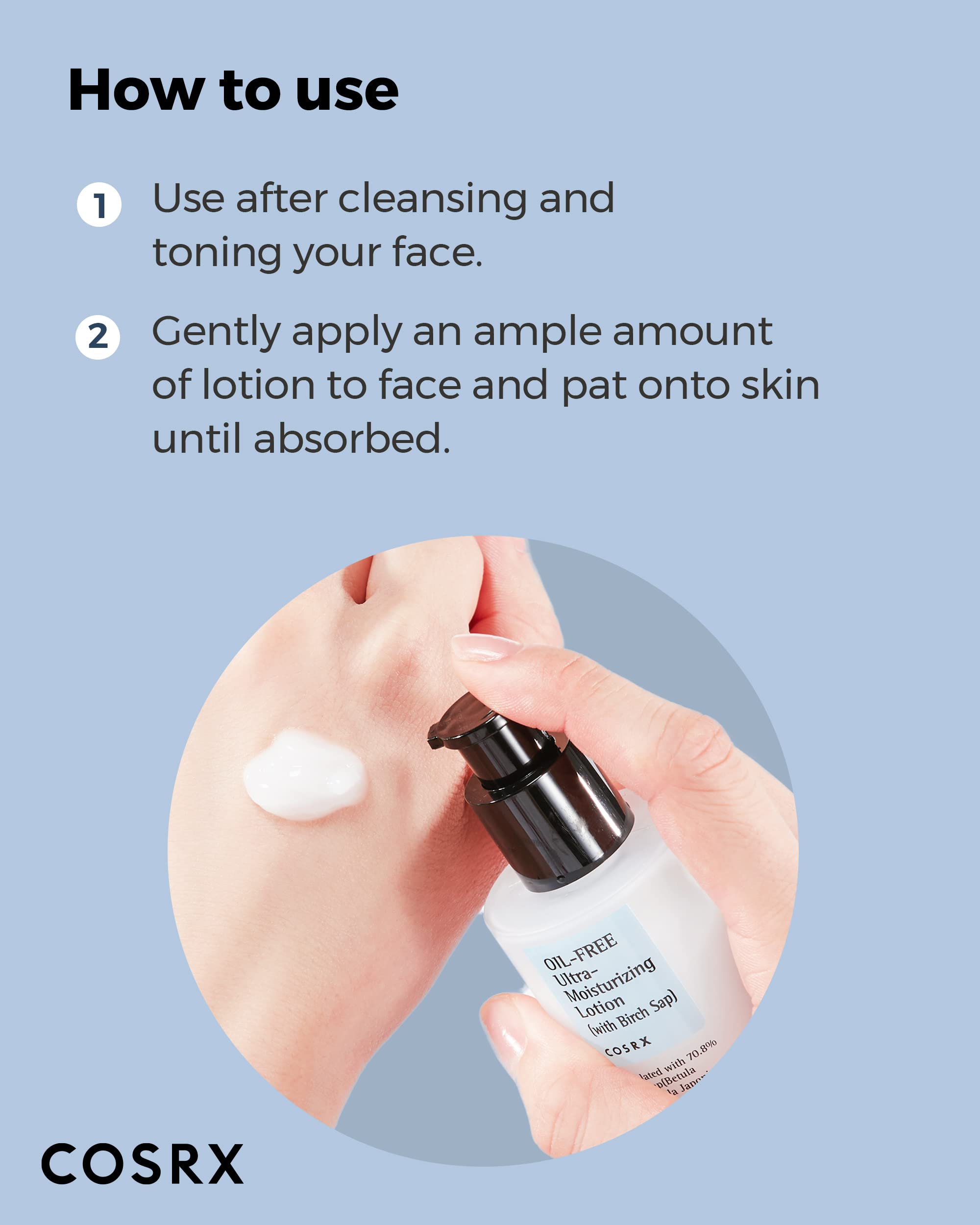 COSRX Oil Free Lotion travel-friendly packaging for on-the-go hydration