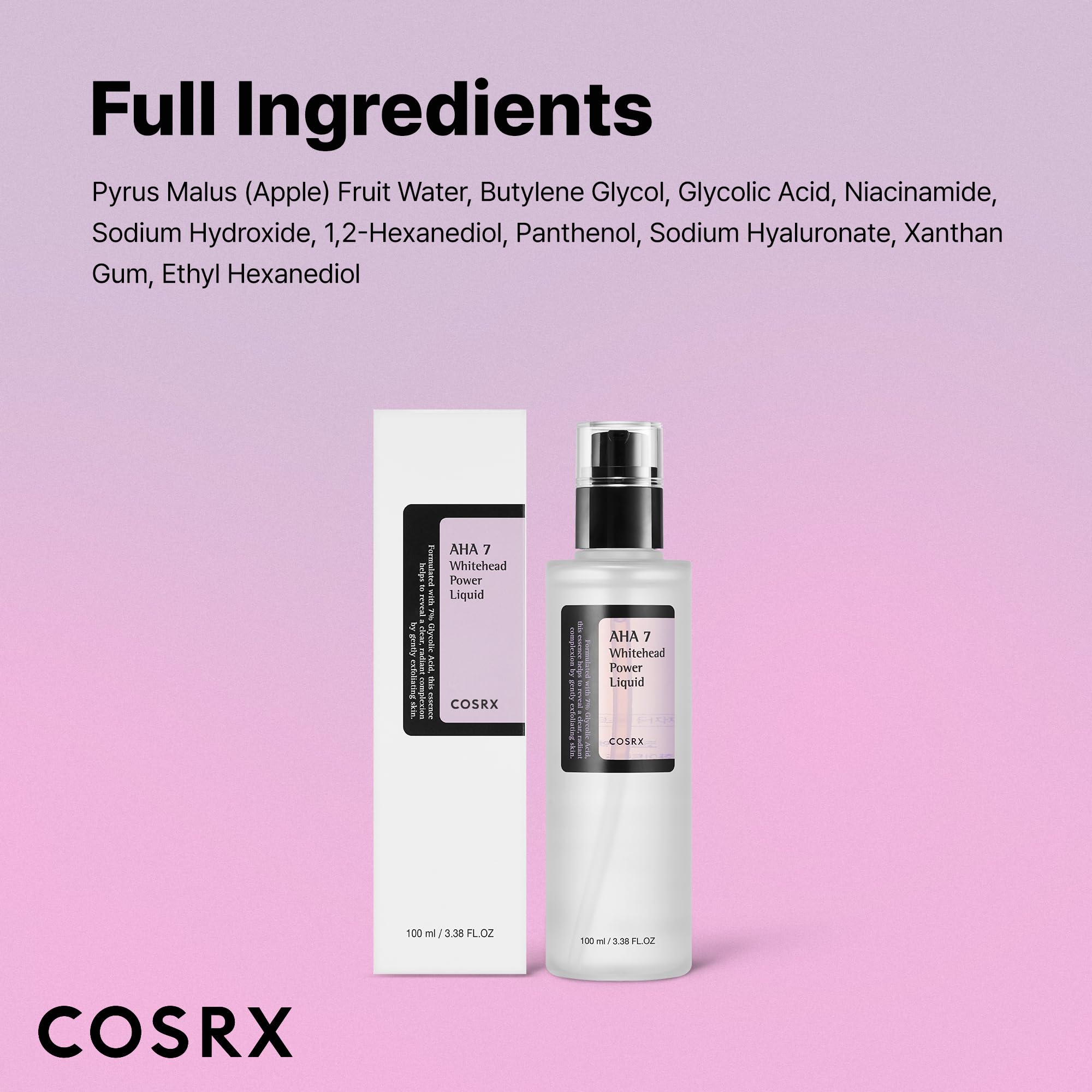 COSRX packaging and pump-top bottle highlight clean Korean skincare heritage