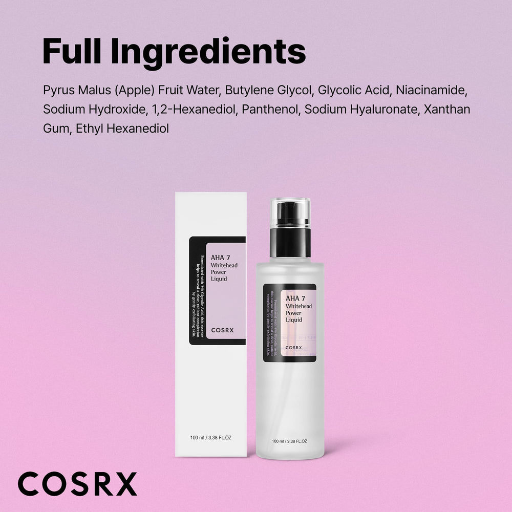 COSRX packaging and pump-top bottle highlight clean Korean skincare heritage