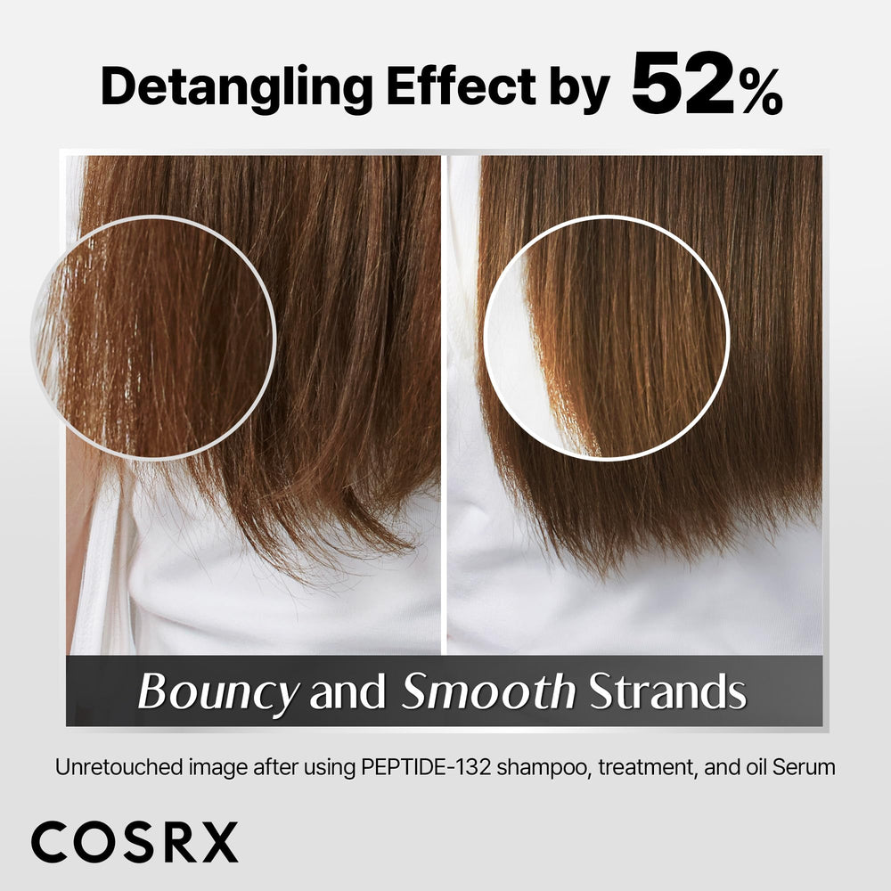 COSRX PEPTIDE-132 Bonding Treatment strengthens damaged hair in close-up