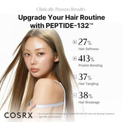COSRX PEPTIDE-132 Hair Treatment oil applied to semi-wet hair for lasting shine