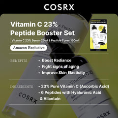 COSRX Peptide Booster Serum pump highlights easy application and skin elasticity support.